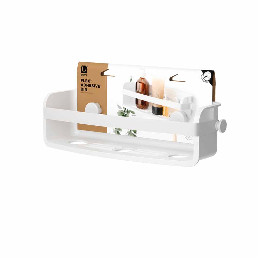 מדף אמבטיה ישר FLEX ADHESIVE לבן - Image 3