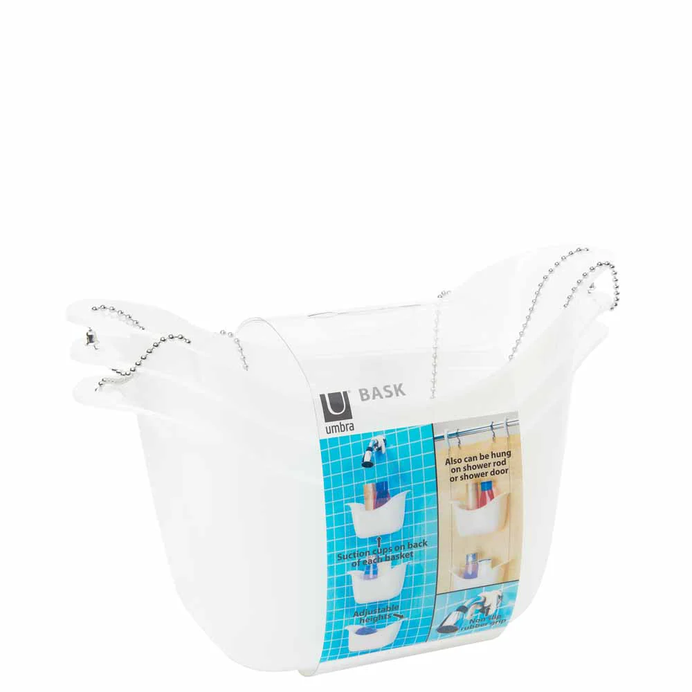מתלה אמבטיה לתליה 3 סלסאות לבן - Image 3