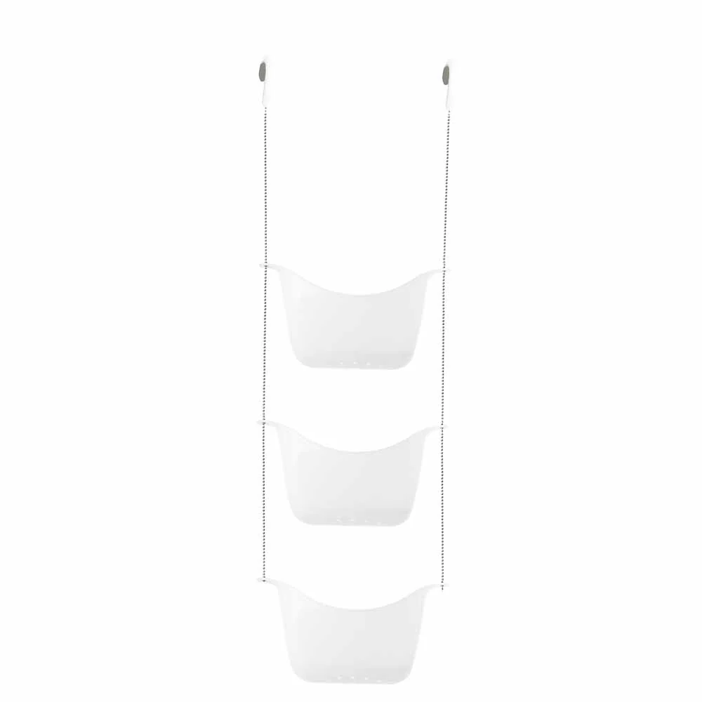 מתלה אמבטיה לתליה 3 סלסאות לבן - Image 4