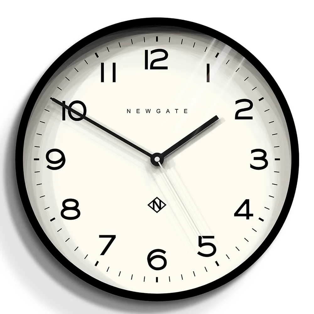 שעון קיר שחור בינוני Echo Number Three