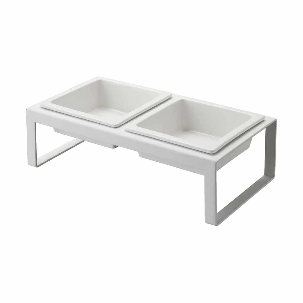 מעמד לקערות להאכלת חיות מחמד לבן - Image 3