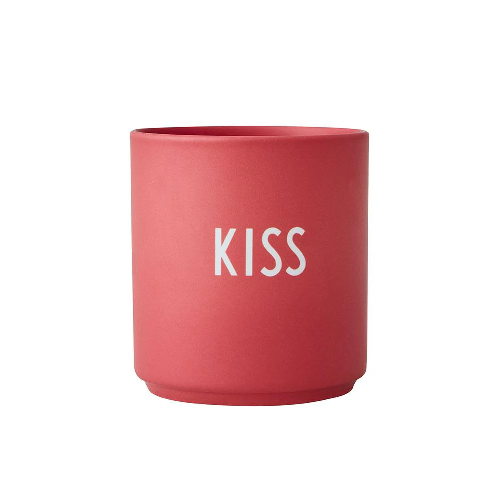 כוס פורצלן Kiss אדום