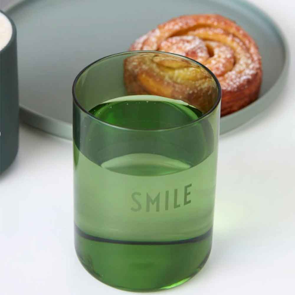 כוס שתייה זכוכית Smile ירוק - Image 2