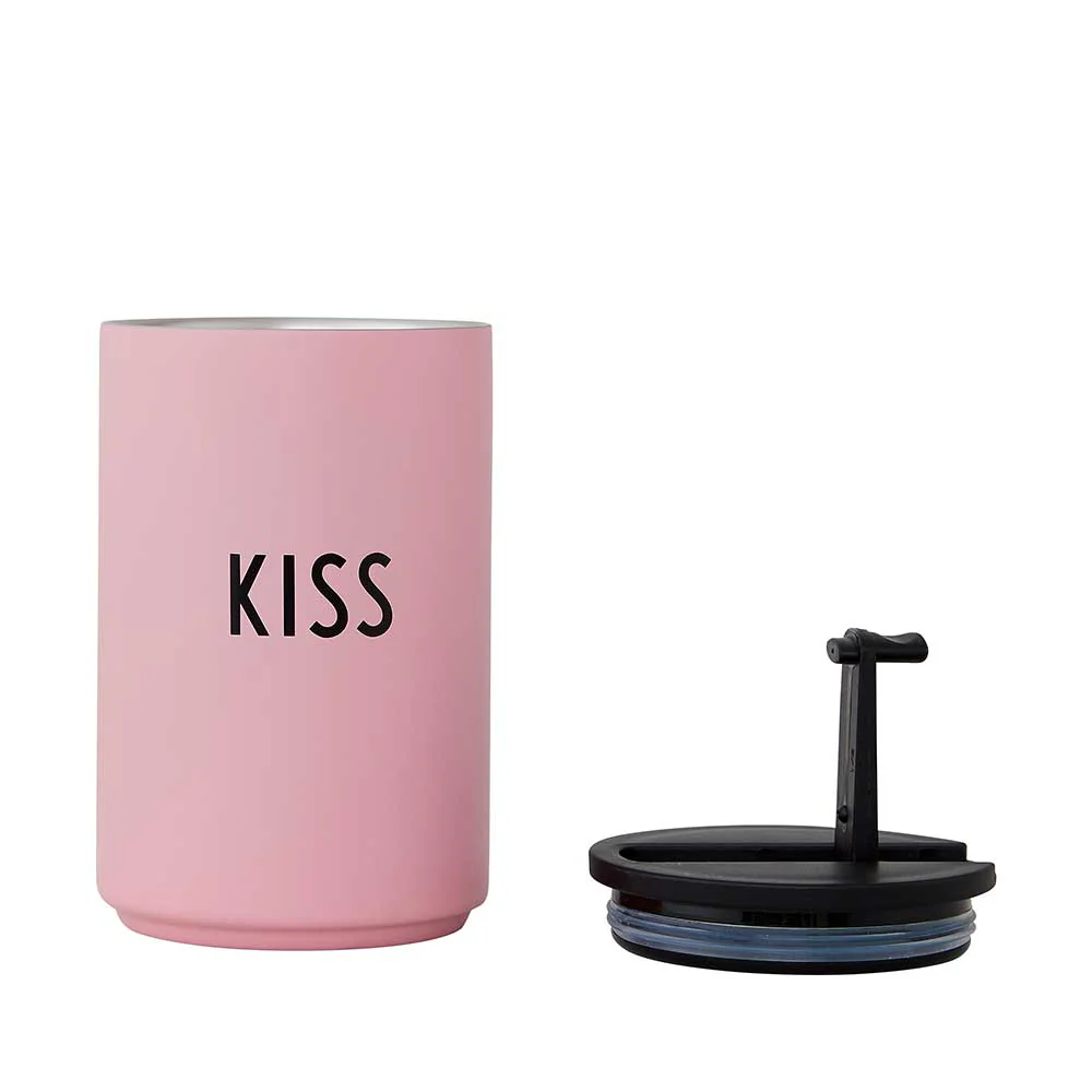 כוס שתיה תרמית ורודה Kiss - Image 3