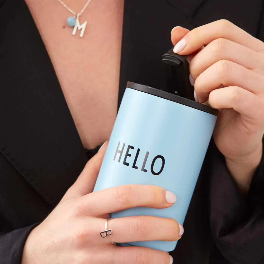כוס שתיה תרמית HELLO תכלת - Image 2