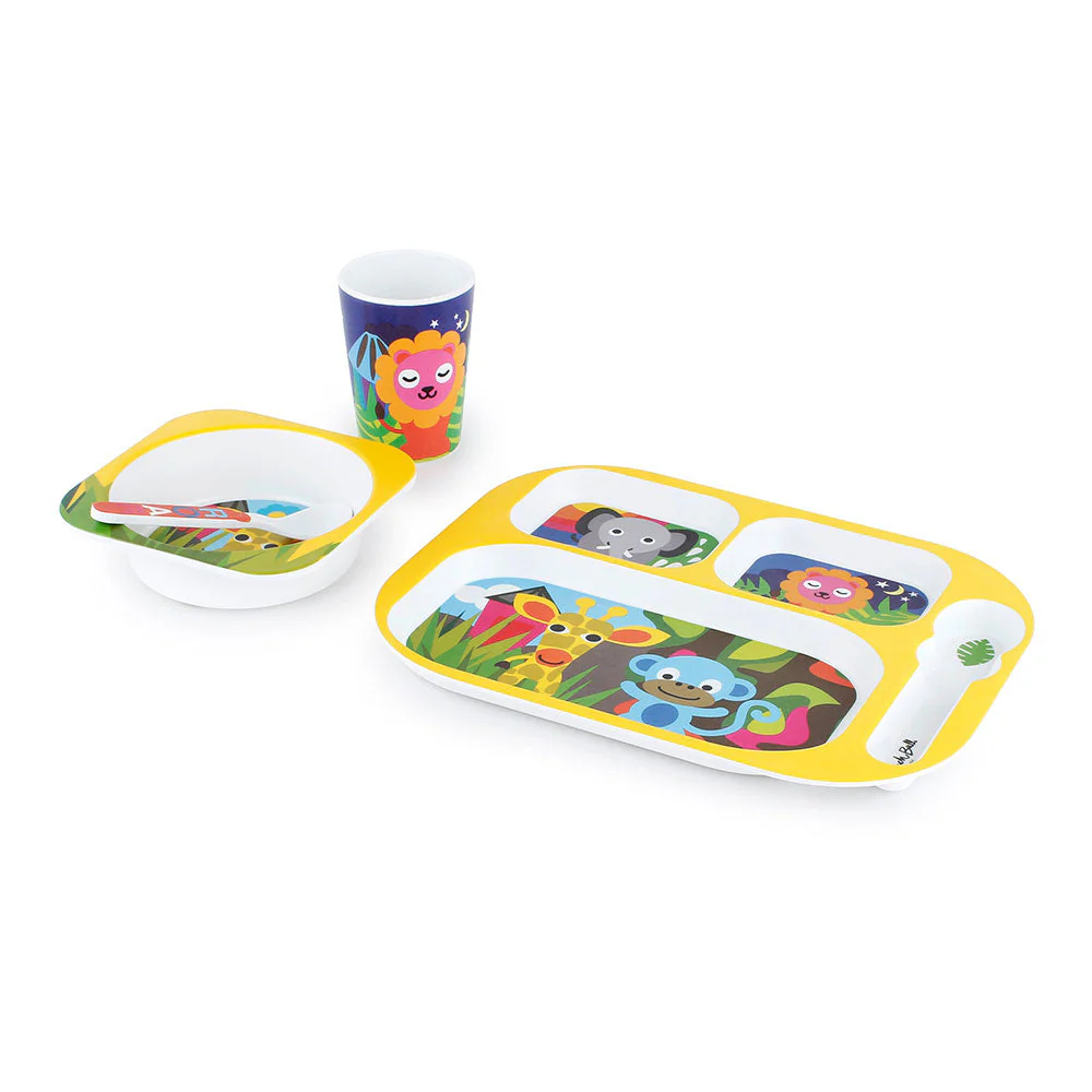 סט כלי אוכל לילדים ג'ונגל - Image 2