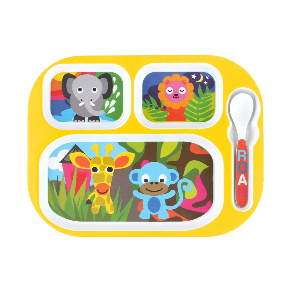 סט כלי אוכל לילדים ג'ונגל - Image 3