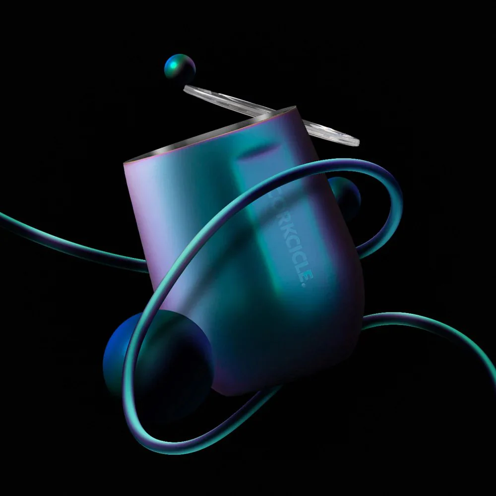 כוס STEMLESS 350ML טורקיז זוהר - Image 2