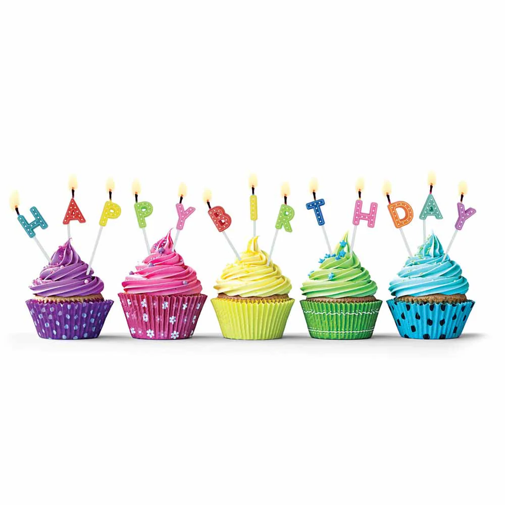 נרות עוגה HAPPY BIRTHDAY צבעוני - Image 2