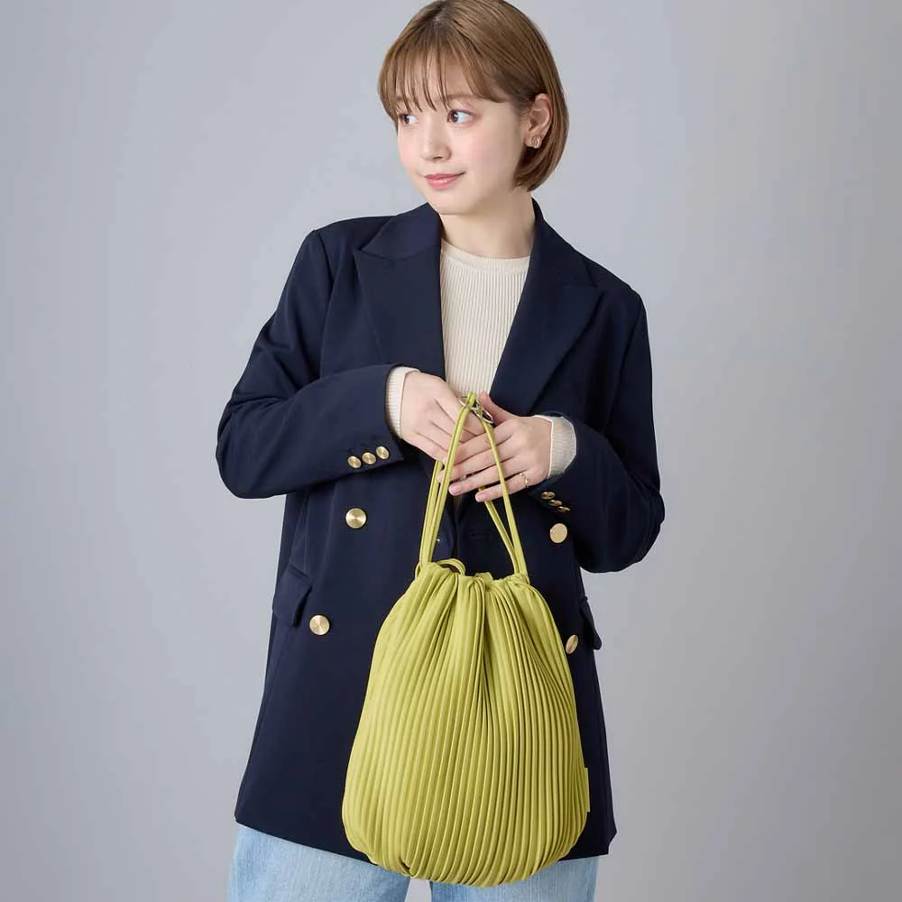 תיק צד TOTE PLEATS ירוק ליים 0202 - Image 3