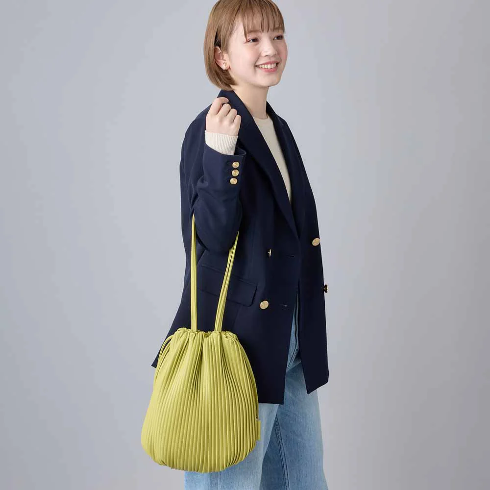 תיק צד TOTE PLEATS ירוק ליים 0202 - Image 4