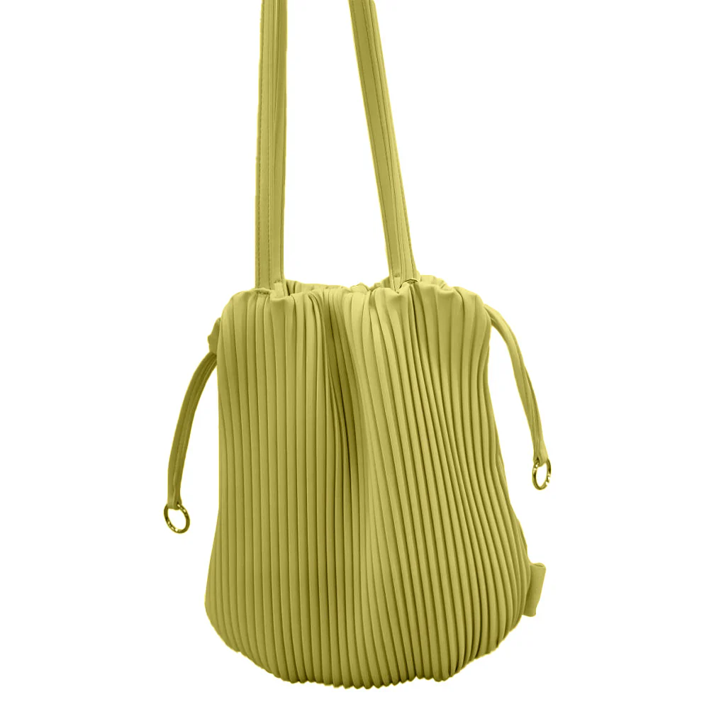 תיק צד TOTE PLEATS ירוק ליים 0202 - Image 7
