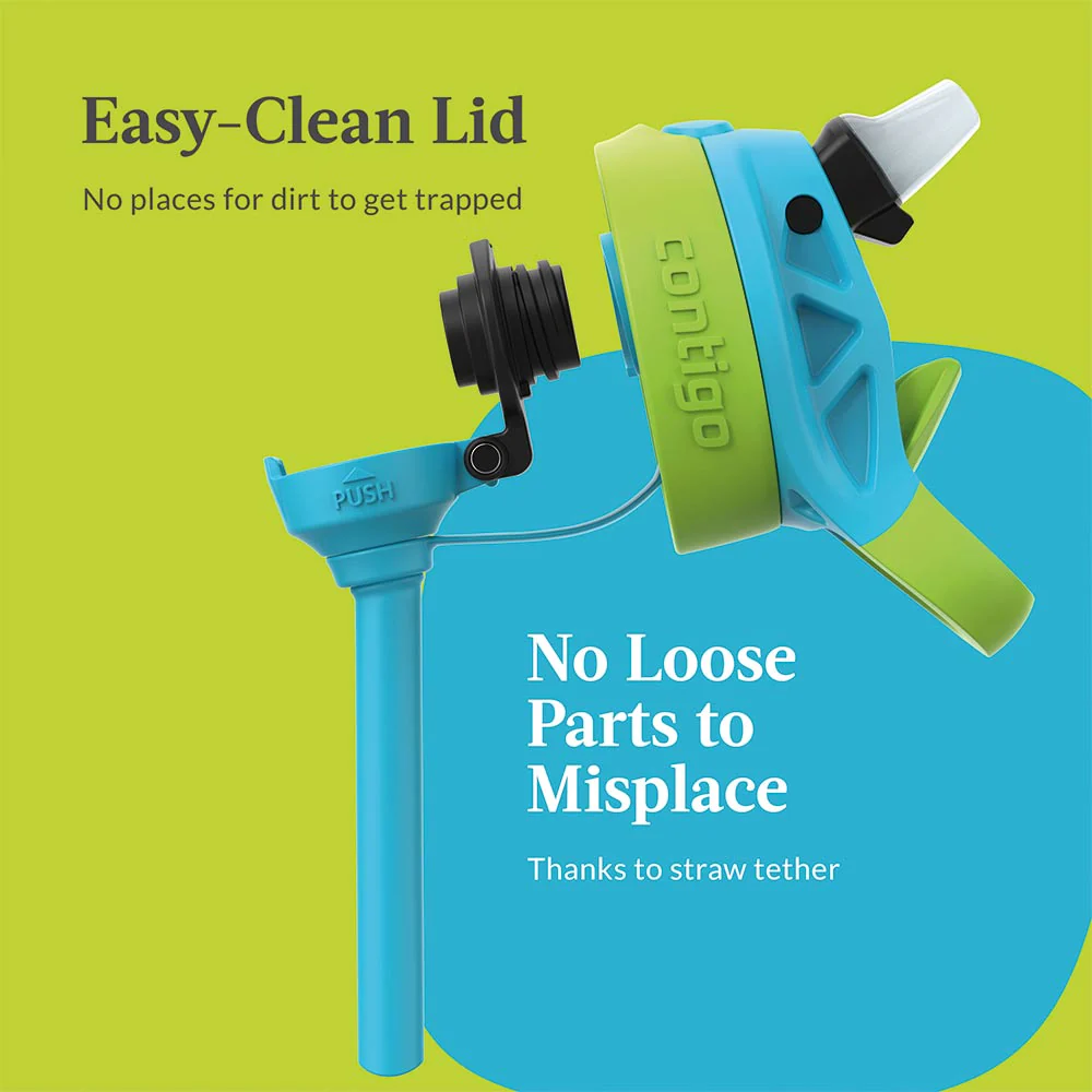 בקבוק מתכת ילדים CLEANABLE תכלת 385 מ"ל - Image 6