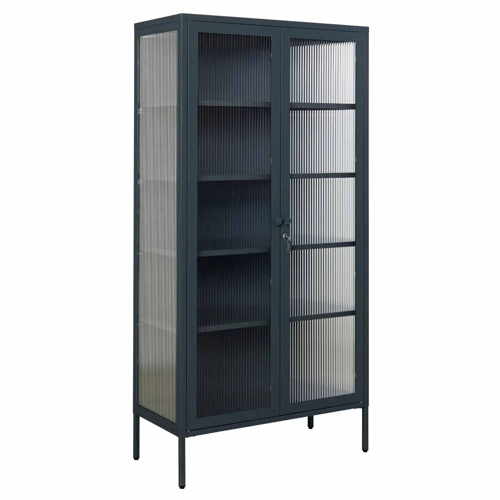 ארון דלתות זכוכית COLLECTOR אפור צפחה - Image 4