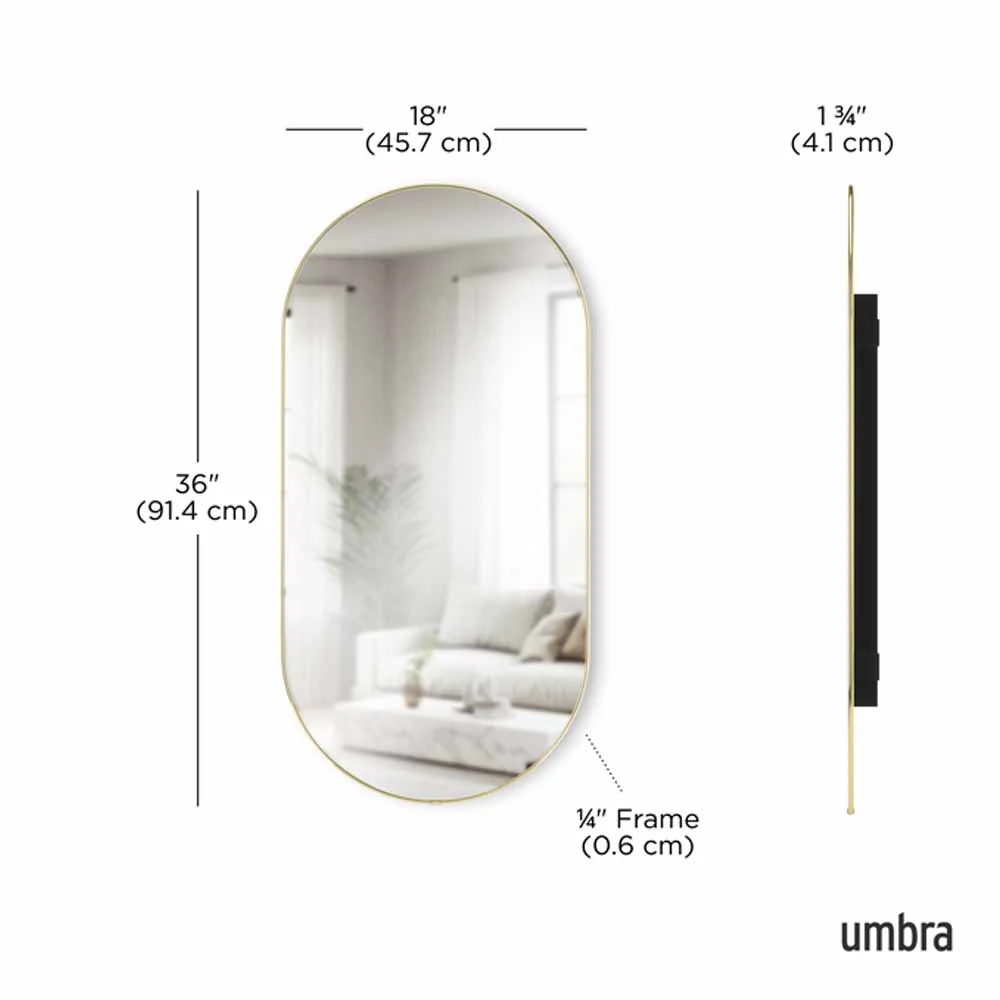 מראה HUBBA קפסולה 45X91 ס"מ זהב - Image 4