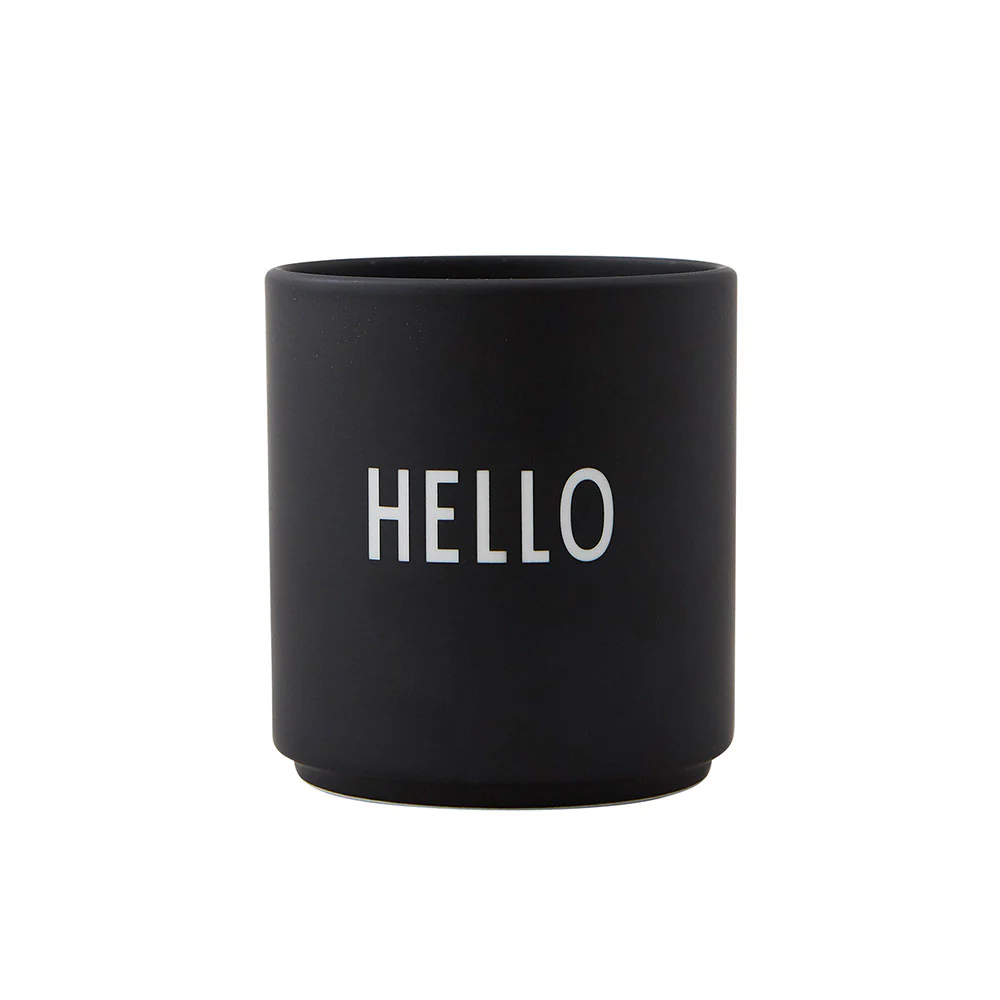 כוס פורצלן HELLO שחור