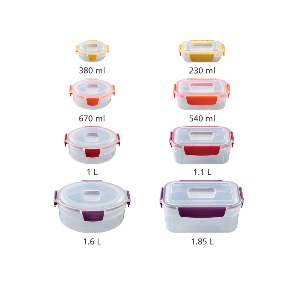 סט 8 קופסאות NEST LOCK צבעוני עגול ומרובע - Image 17