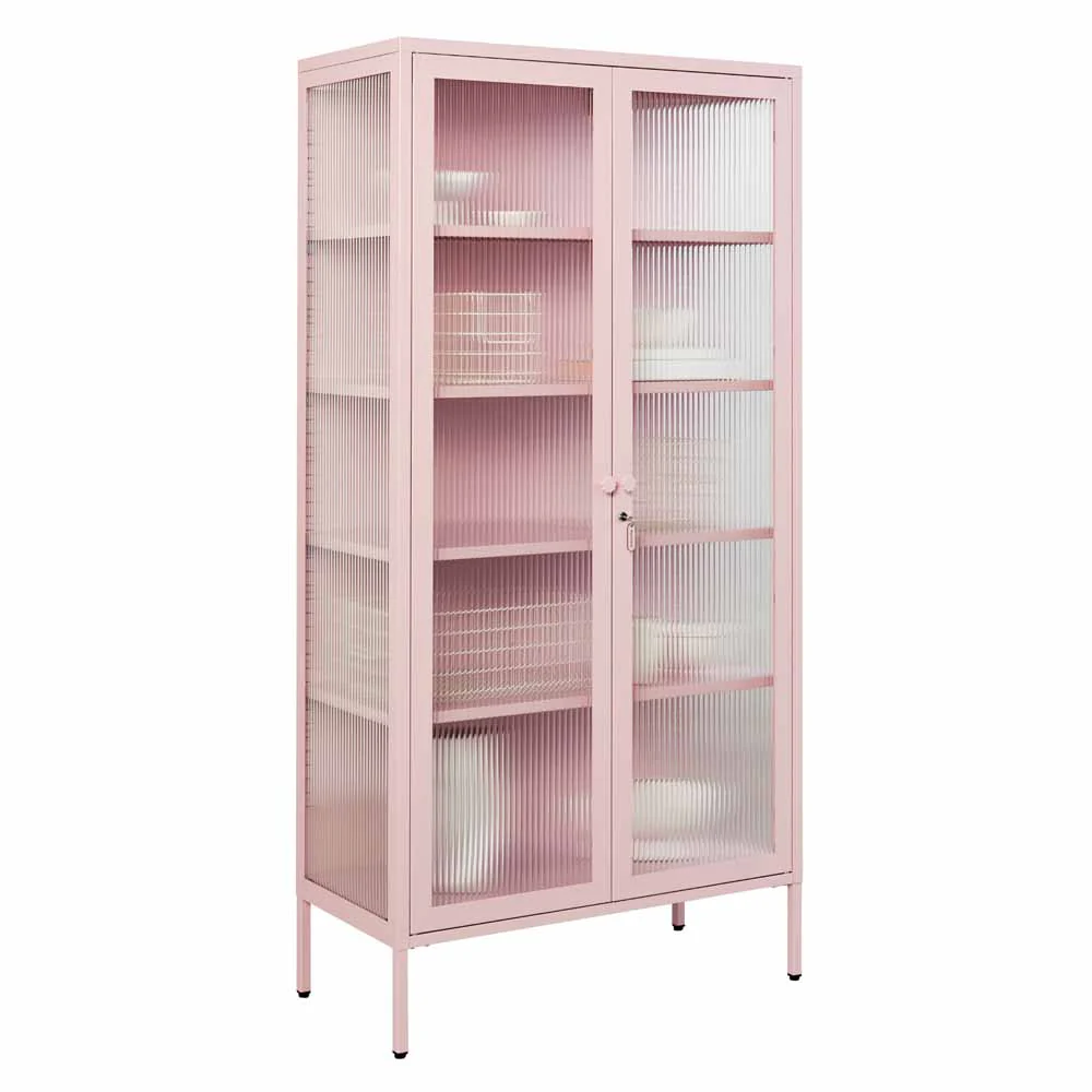 ארון דלתות זכוכית COLLECTOR ורוד בהיר - Image 3
