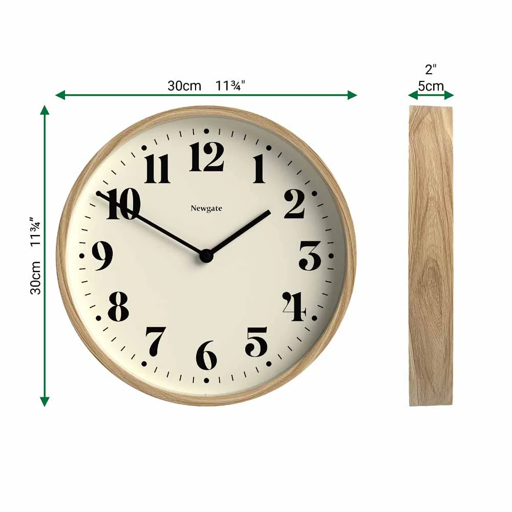שעון קיר בינוני Number Four עץ בהיר - Image 3